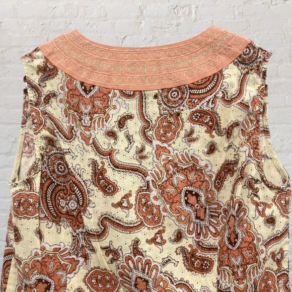 Fenn Wright Manson Top Size M Paisley Embroidered Linen Rayon Sleeveless Tunic - Picture 6 of 12